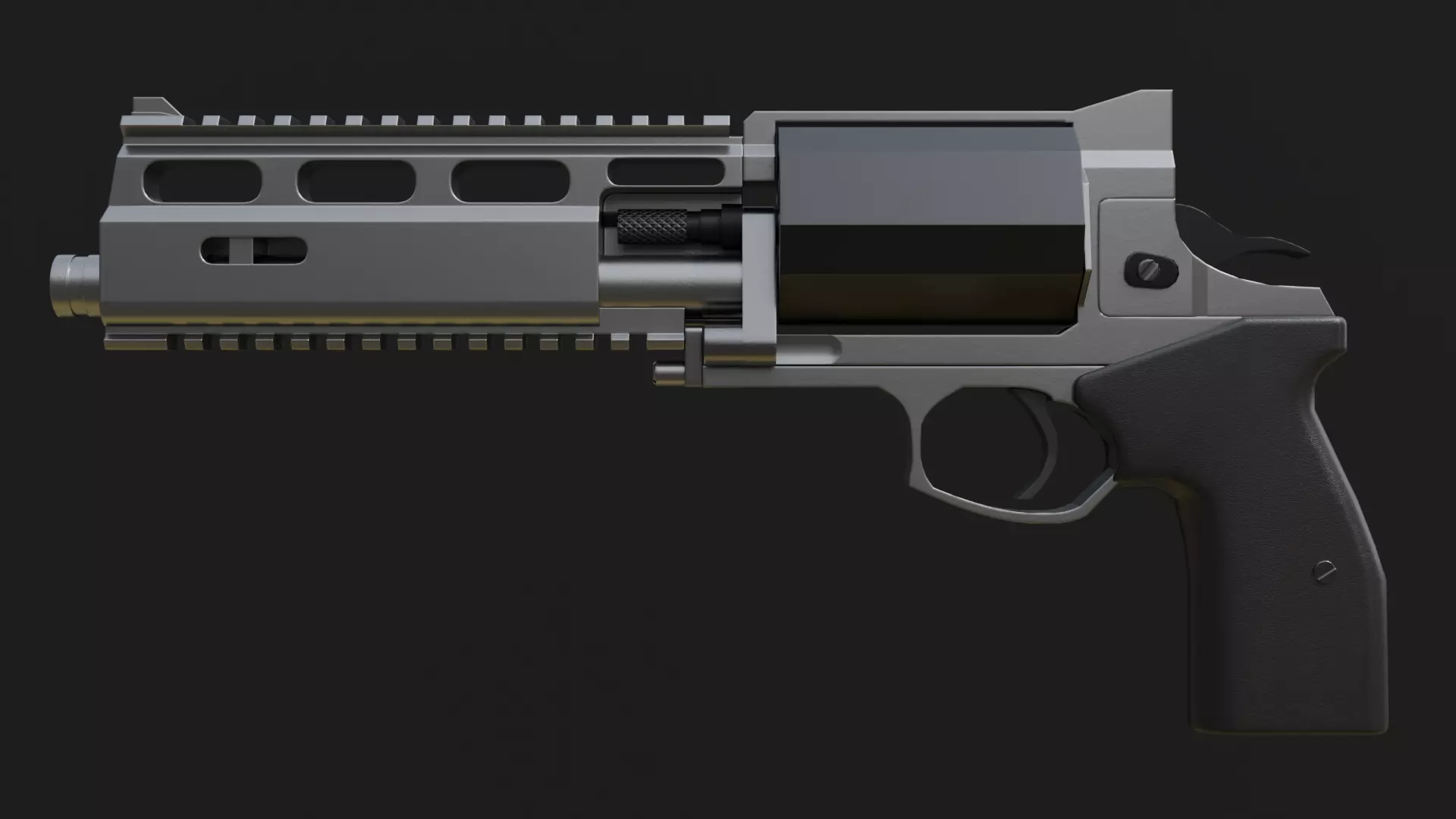 Rsh-12 Revolver Game Ready Low-poly 3D model_5