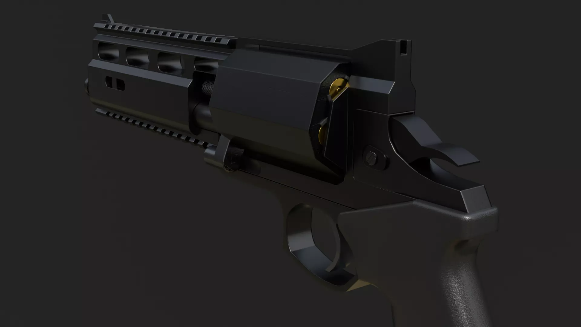 Rsh-12 Revolver Game Ready Low-poly 3D model_8