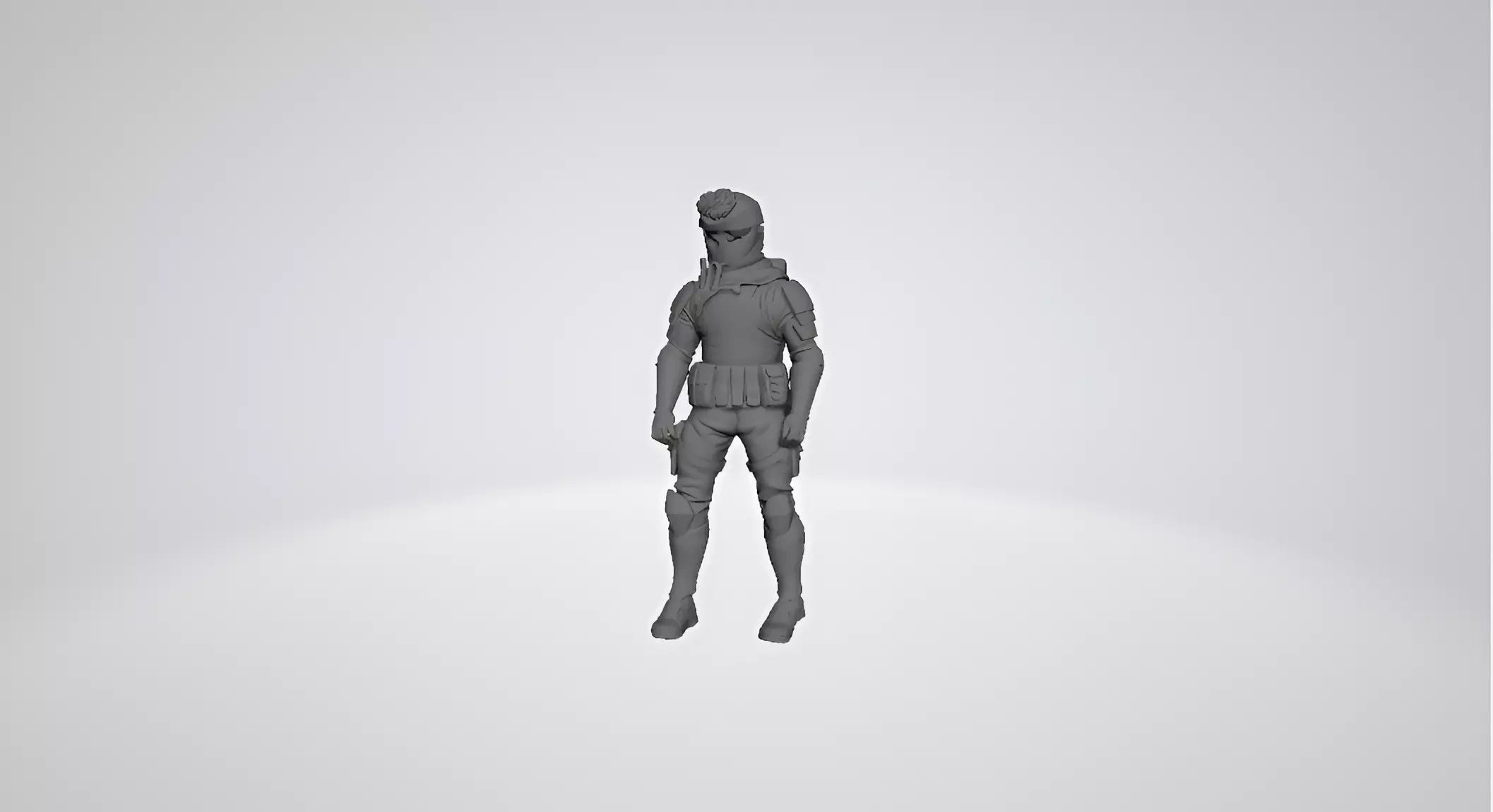 A battle hardened soldier with armor helmet 3D print model_0