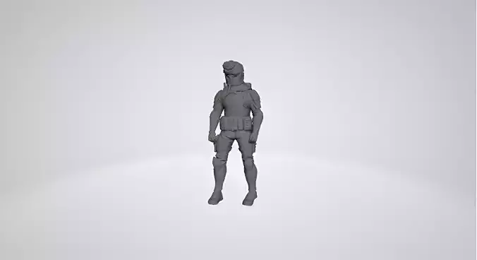 A battle hardened soldier with armor helmet 3D print model