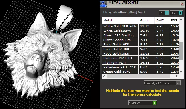 Wolf pendant 01 3D print model_7