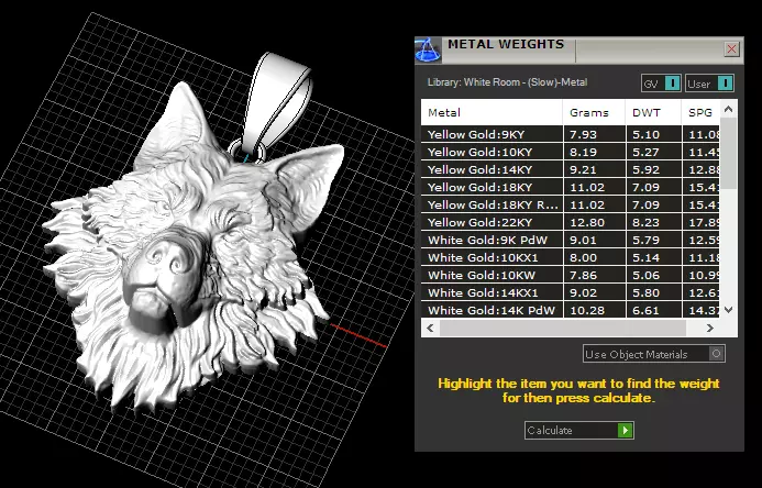 Wolf pendant 01 3D print model_8