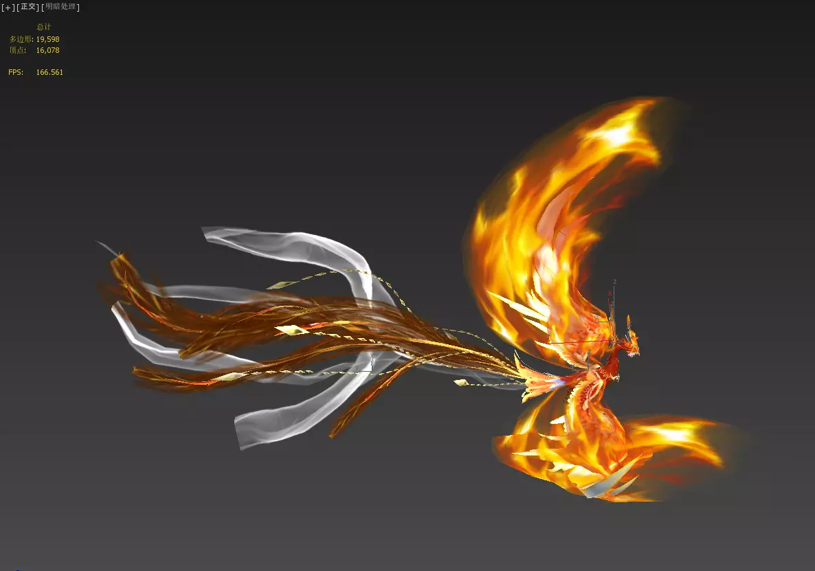 fire Phoenix Low-poly 3D model_5
