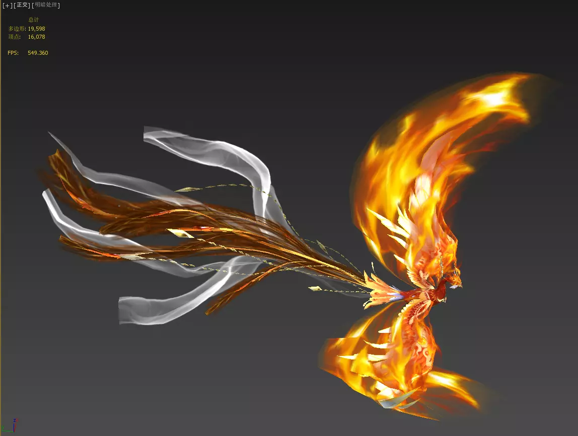 fire Phoenix Low-poly 3D model_17