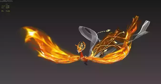 fire Phoenix Low-poly 3D model fire Phoenix Low-poly 3D model