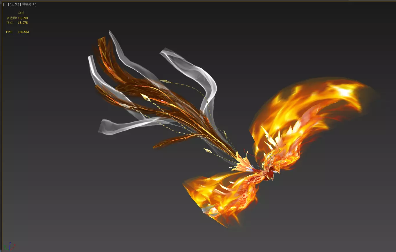 fire Phoenix Low-poly 3D model_4
