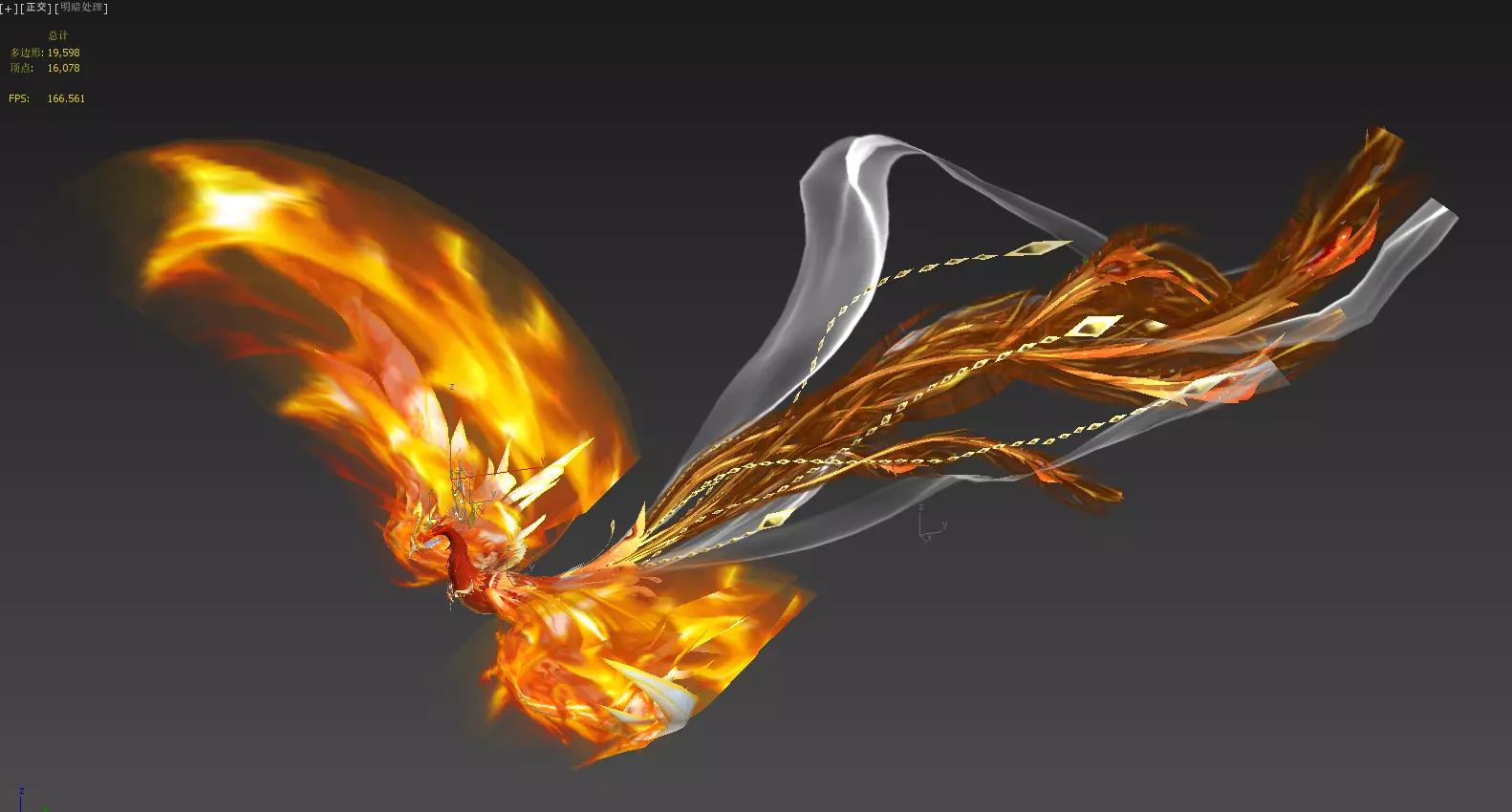 fire Phoenix Low-poly 3D model_3