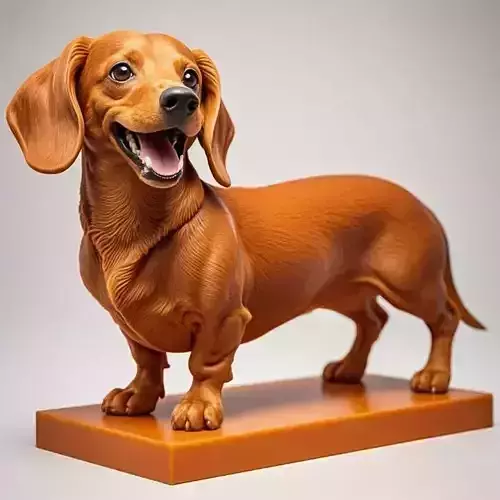 2635Laughing Dachshund  Color  3D Printed Statue   pug