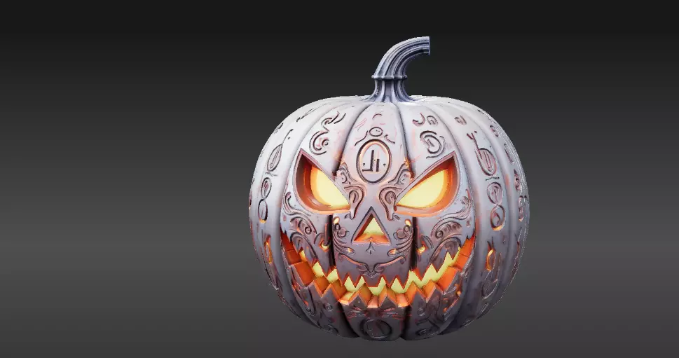 Pumpkin Lantern 3D Model Jack-O-Lantern Halloween 3D Printable 3D print model_1