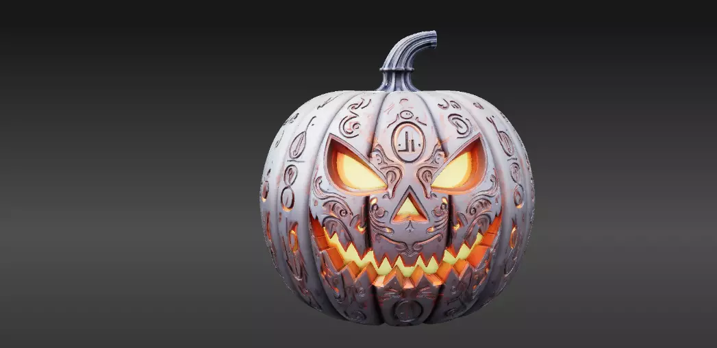 Pumpkin Lantern 3D Model Jack-O-Lantern Halloween 3D Printable 3D print model_5