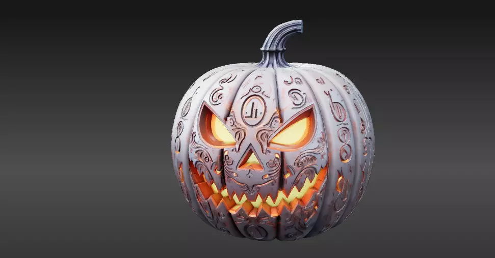 Pumpkin Lantern 3D Model Jack-O-Lantern Halloween 3D Printable 3D print model_11