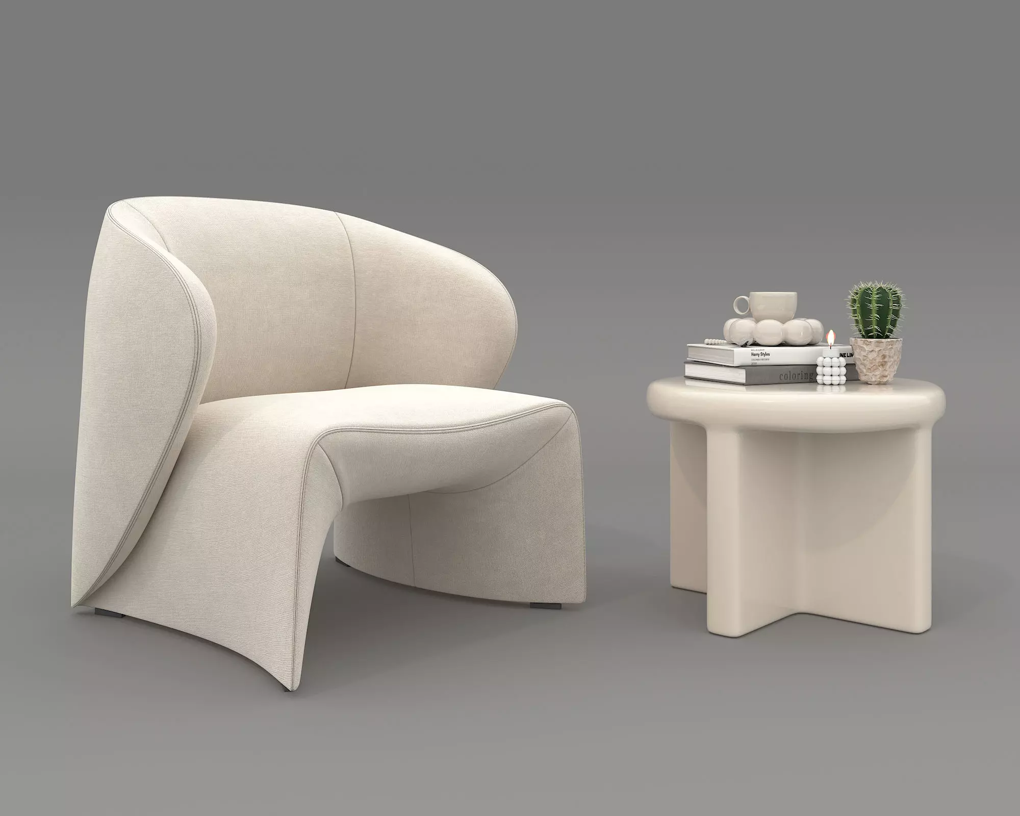 Modern Coffee Table and Armchair Set 73 3D model_0