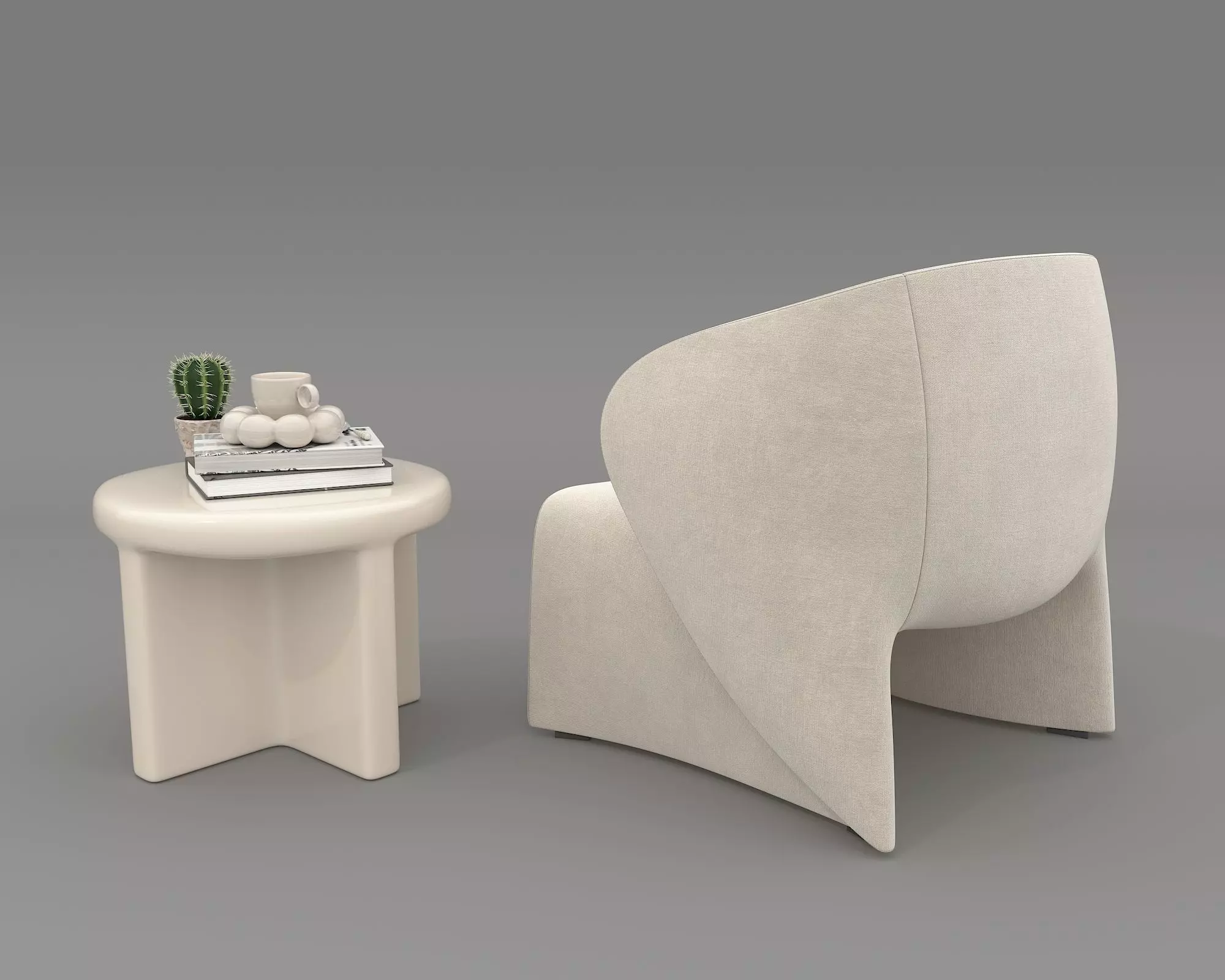 Modern Coffee Table and Armchair Set 73 3D model_5