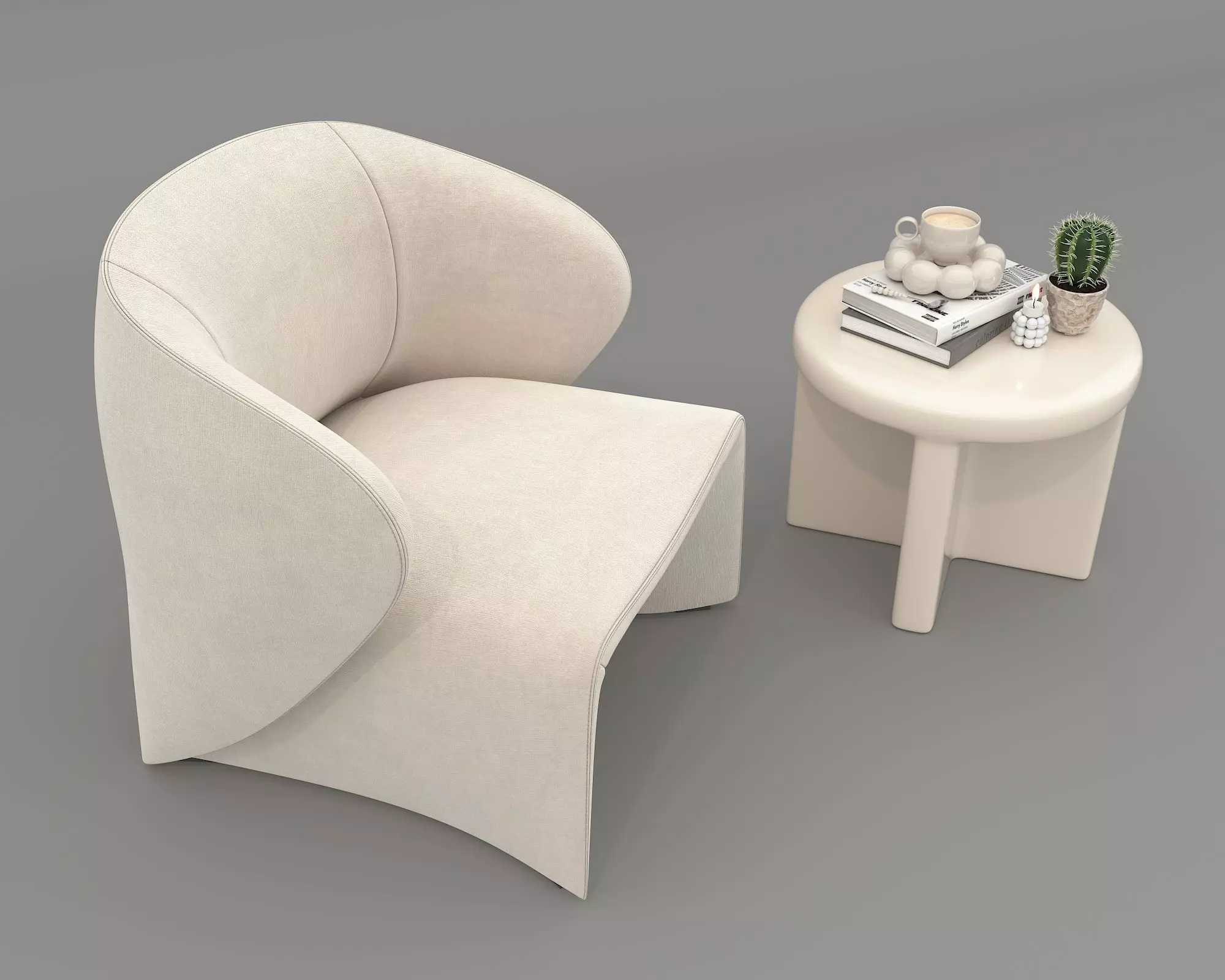 Modern Coffee Table and Armchair Set 73 3D model_2
