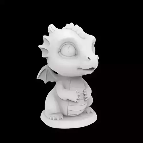 Cute Baby Dragon Hatchling 3D Print Model