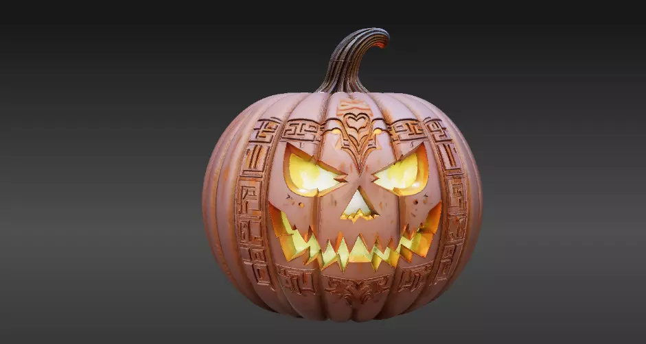 Jack-O-Lantern Halloween 3D Printable Pumpkin 3D print model_6
