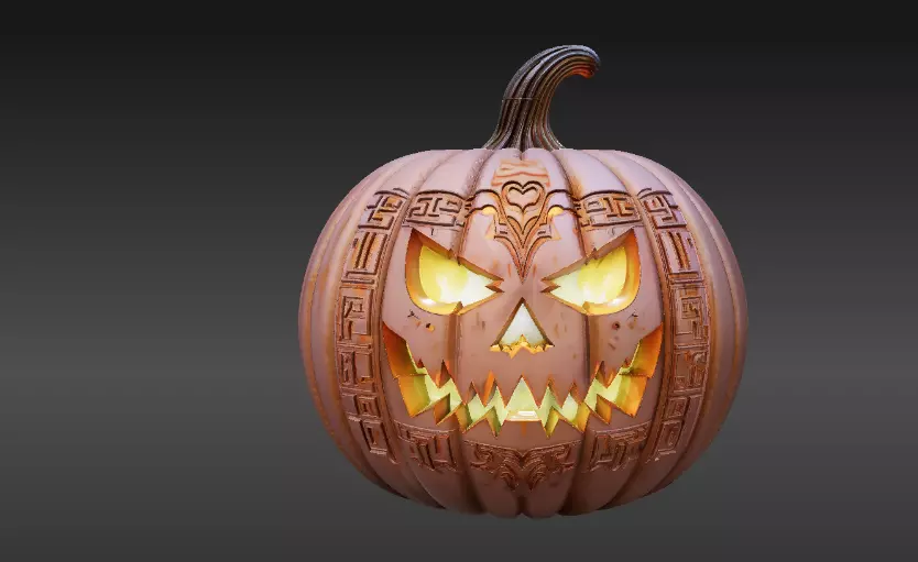 Jack-O-Lantern Halloween 3D Printable Pumpkin 3D print model_9