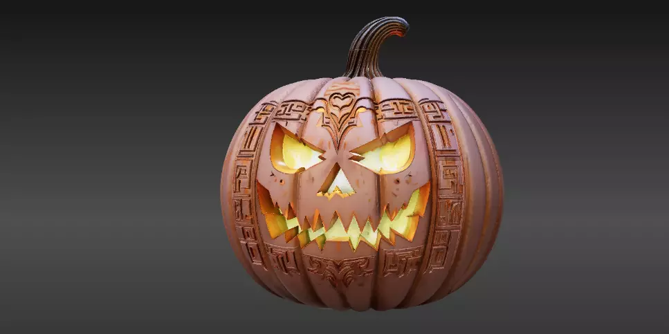 Jack-O-Lantern Halloween 3D Printable Pumpkin 3D print model_3