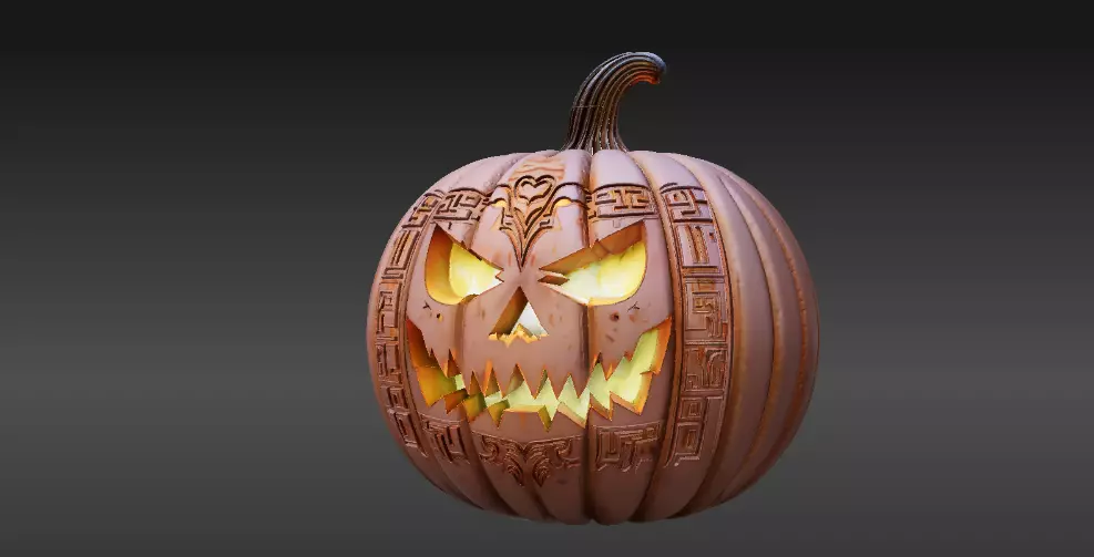 Jack-O-Lantern Halloween 3D Printable Pumpkin 3D print model_1