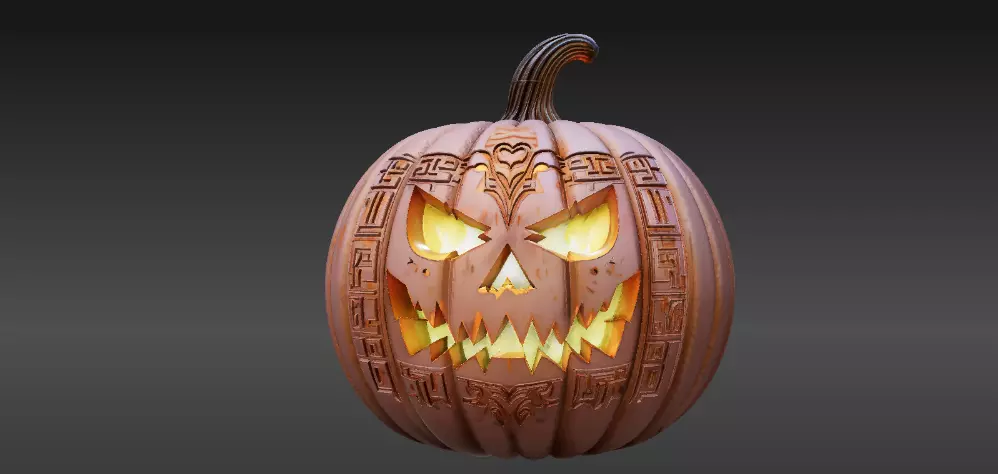 Jack-O-Lantern Halloween 3D Printable Pumpkin 3D print model_4
