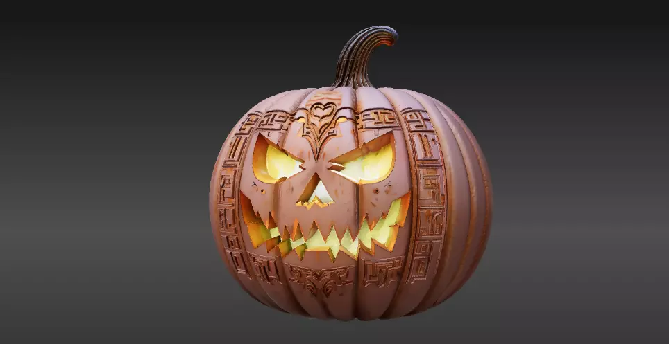 Jack-O-Lantern Halloween 3D Printable Pumpkin 3D print model_2