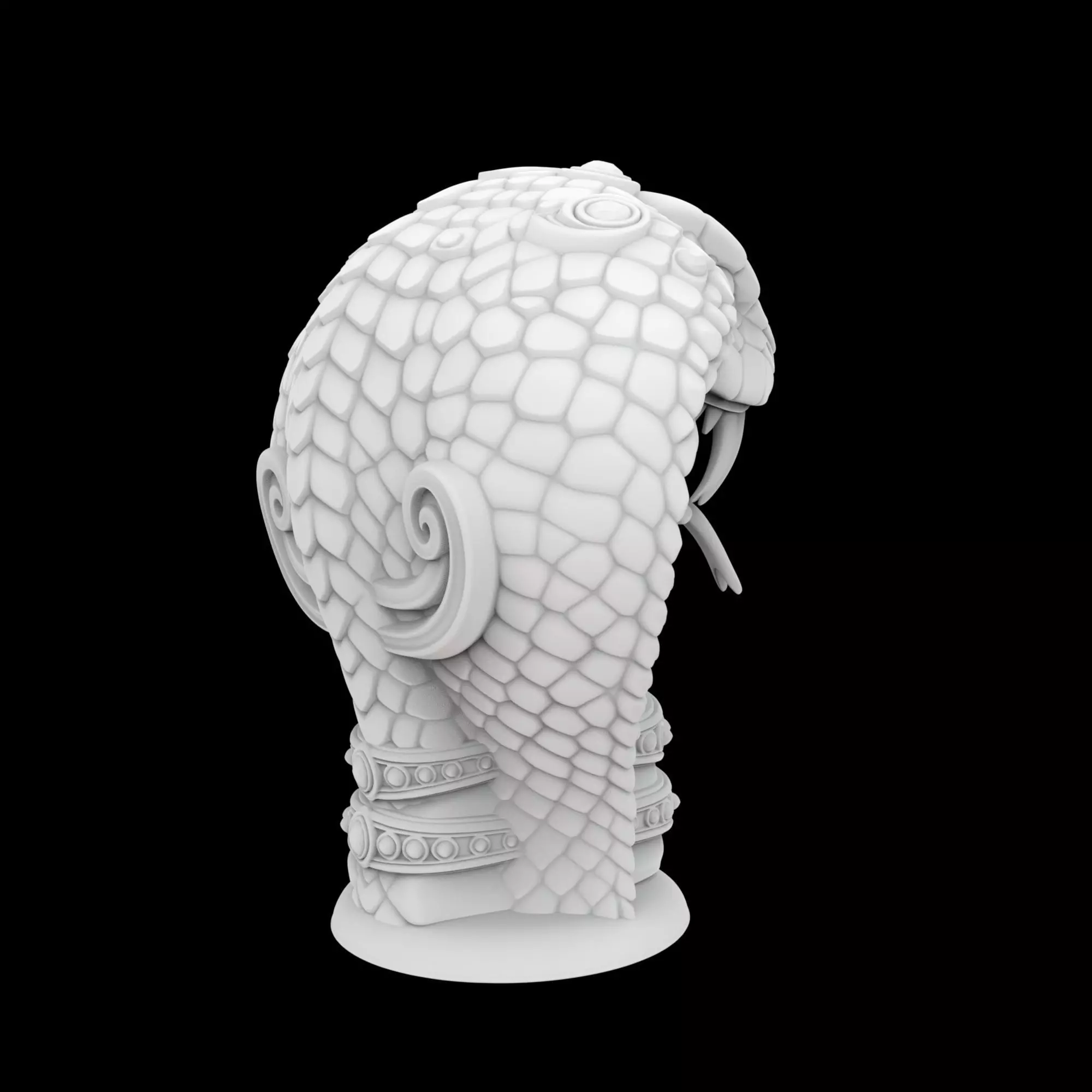 Hooded Cobra with Jewelry Accents 3D Print Model 3D print model_3