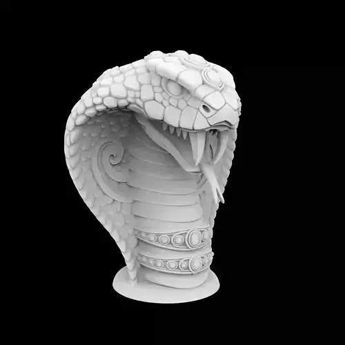 Hooded Cobra with Jewelry Accents 3D Print Model