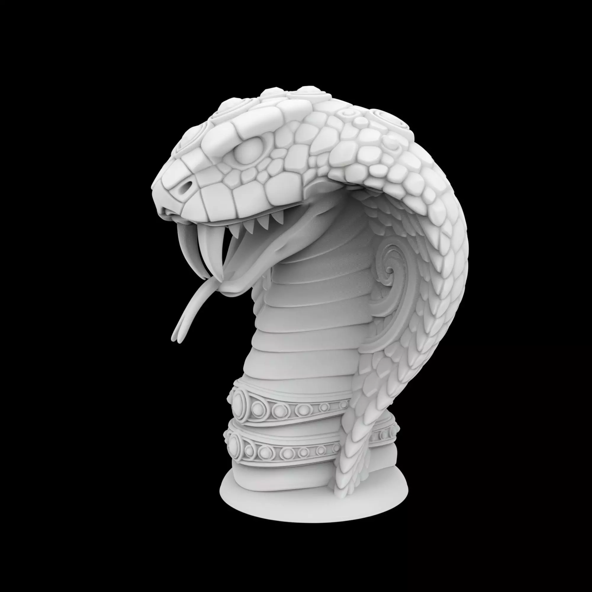 Hooded Cobra with Jewelry Accents 3D Print Model 3D print model_1