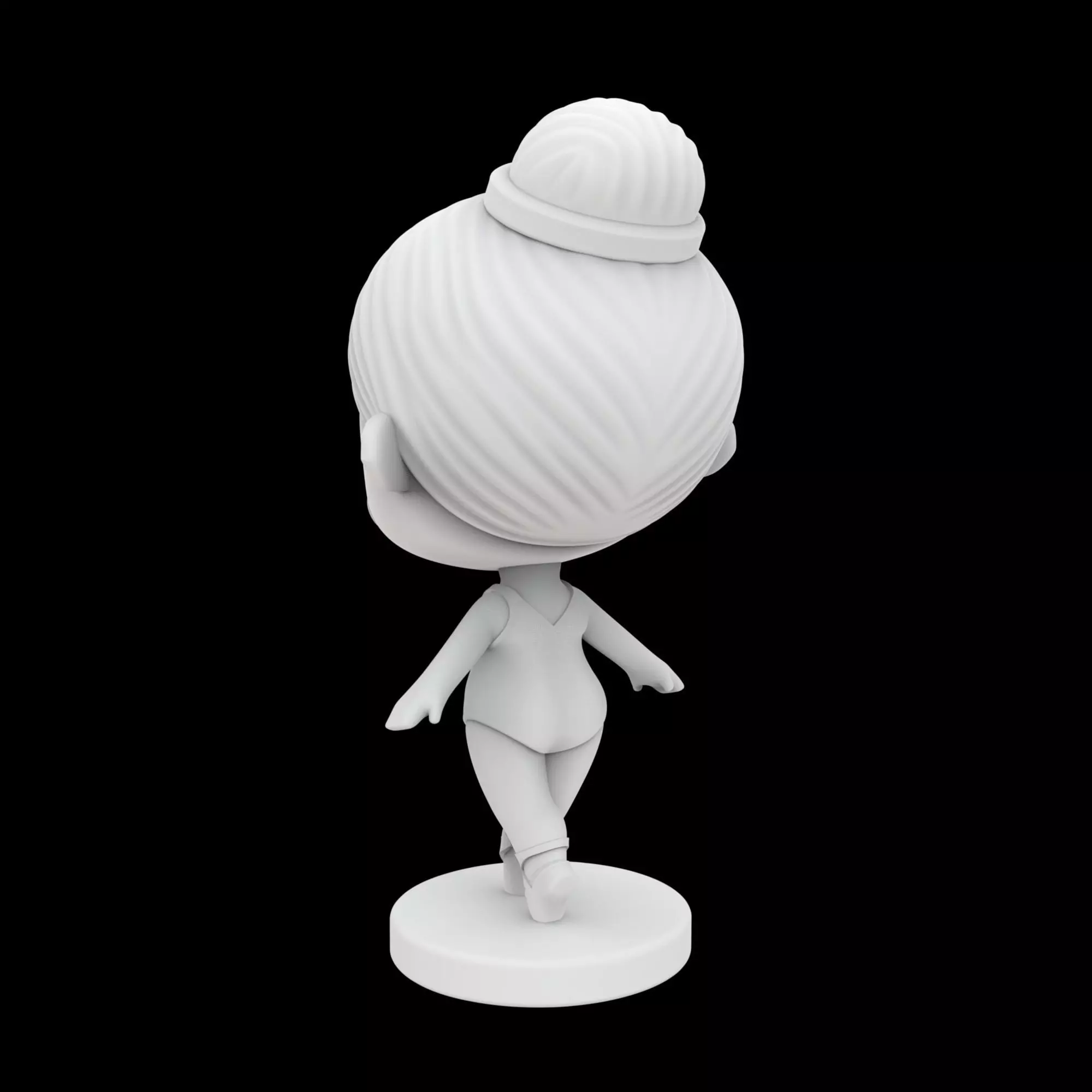 Kawaii Minimal Ballerina Figurine 3D Print Model 3D print model_2
