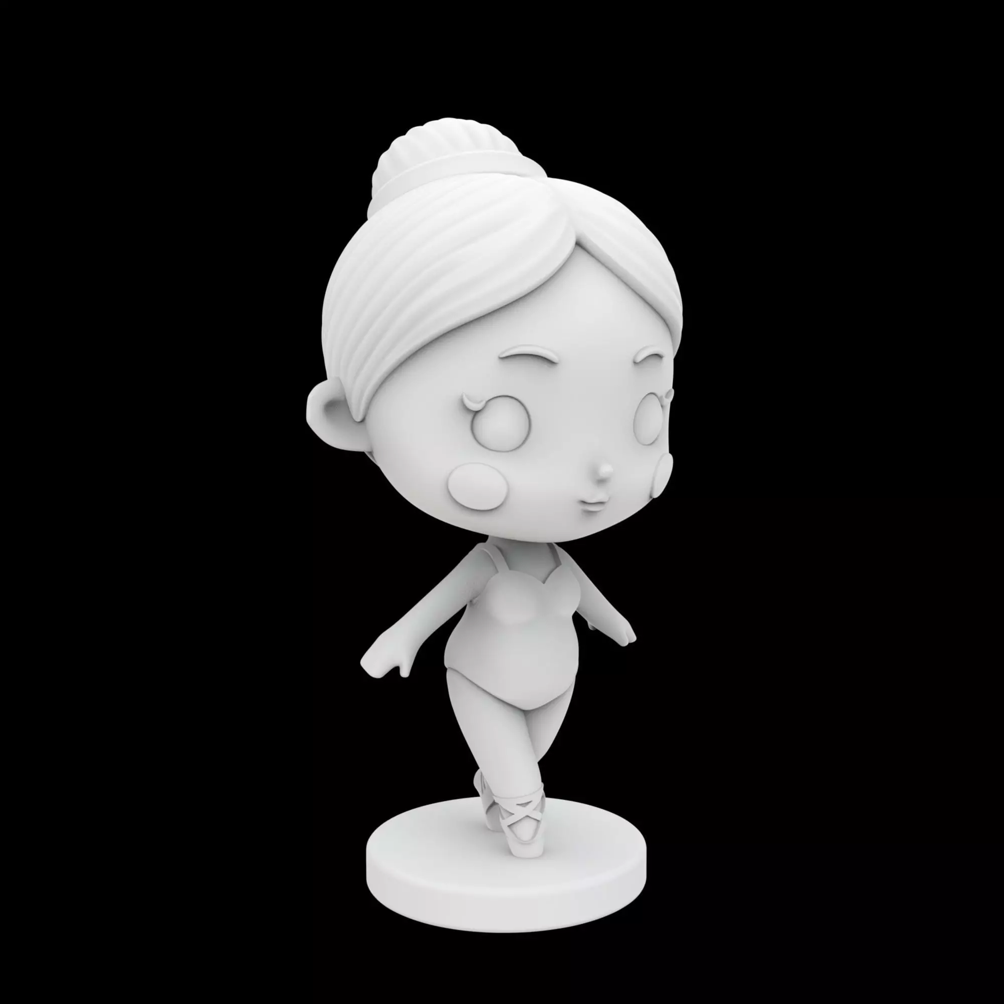 Kawaii Minimal Ballerina Figurine 3D Print Model 3D print model_0