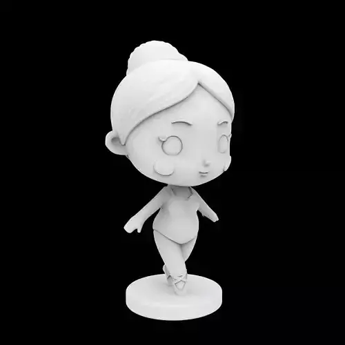 Kawaii Minimal Ballerina Figurine 3D Print Model