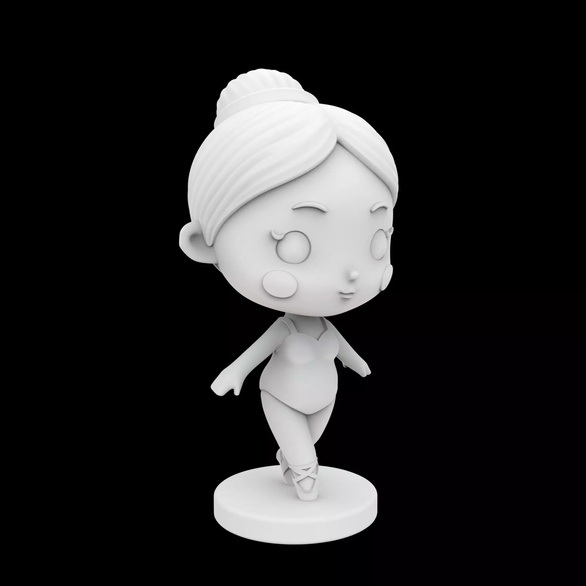 Kawaii Minimal Ballerina Figurine 3D Print Model 3D print model_4