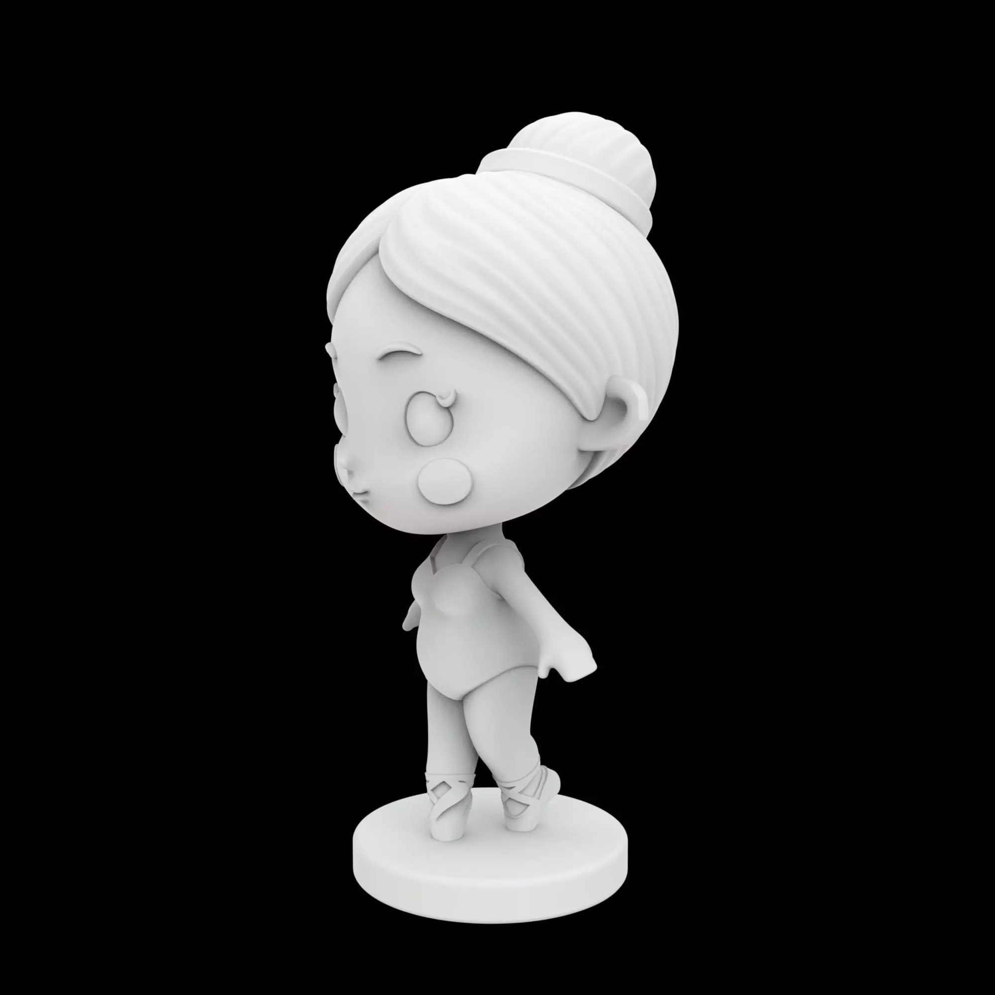 Kawaii Minimal Ballerina Figurine 3D Print Model 3D print model_1
