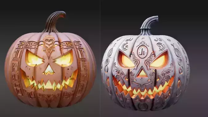 Jack-O-Lantern Halloween Decor 3D Printable Two Model 