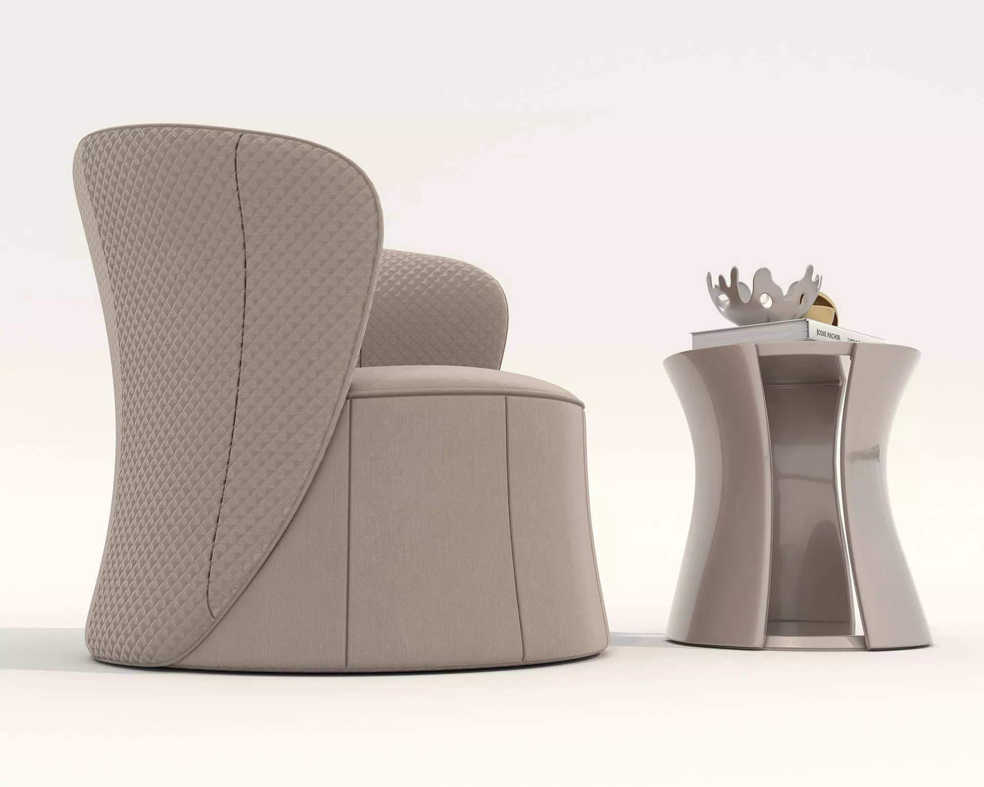 Modern Coffee Table and Armchair Set 74 3D model_4