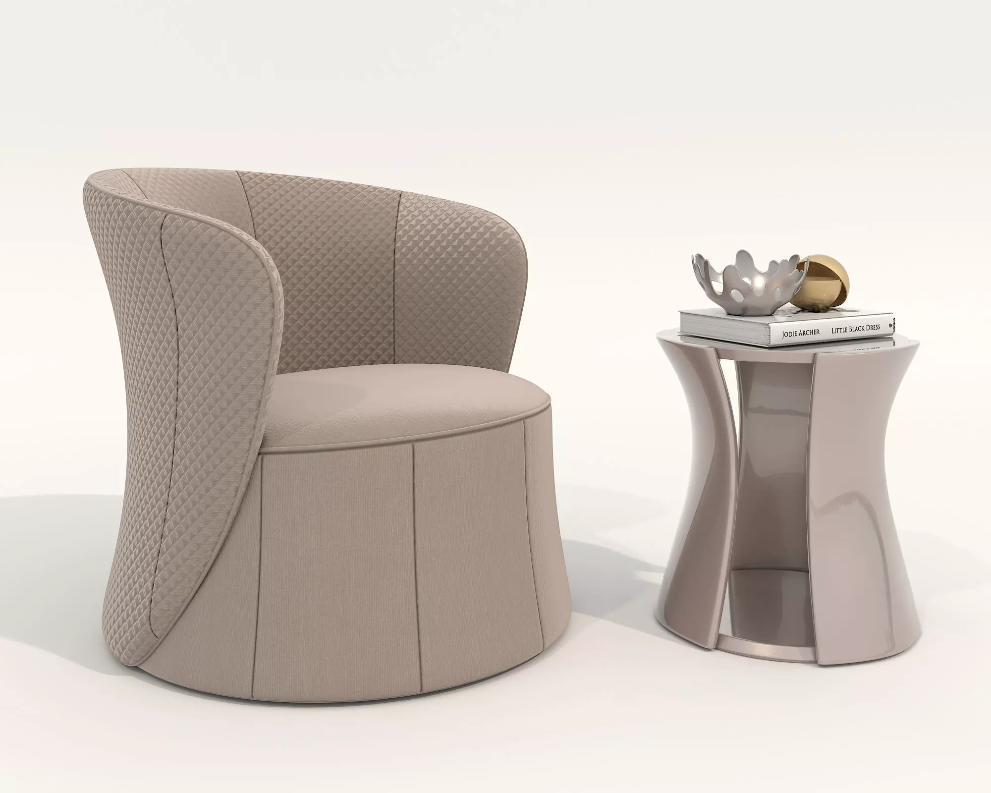 Modern Coffee Table and Armchair Set 74 3D model_0