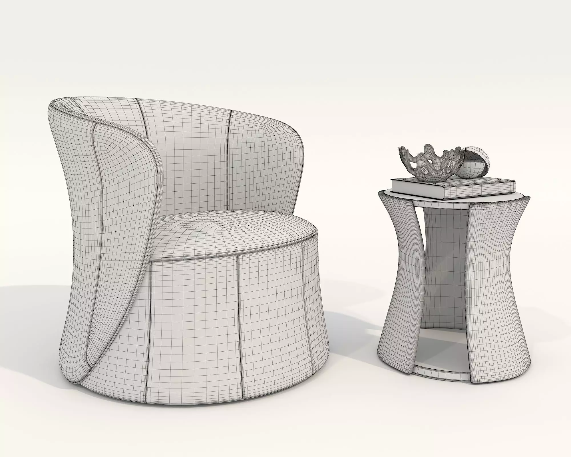 Modern Coffee Table and Armchair Set 74 3D model_8