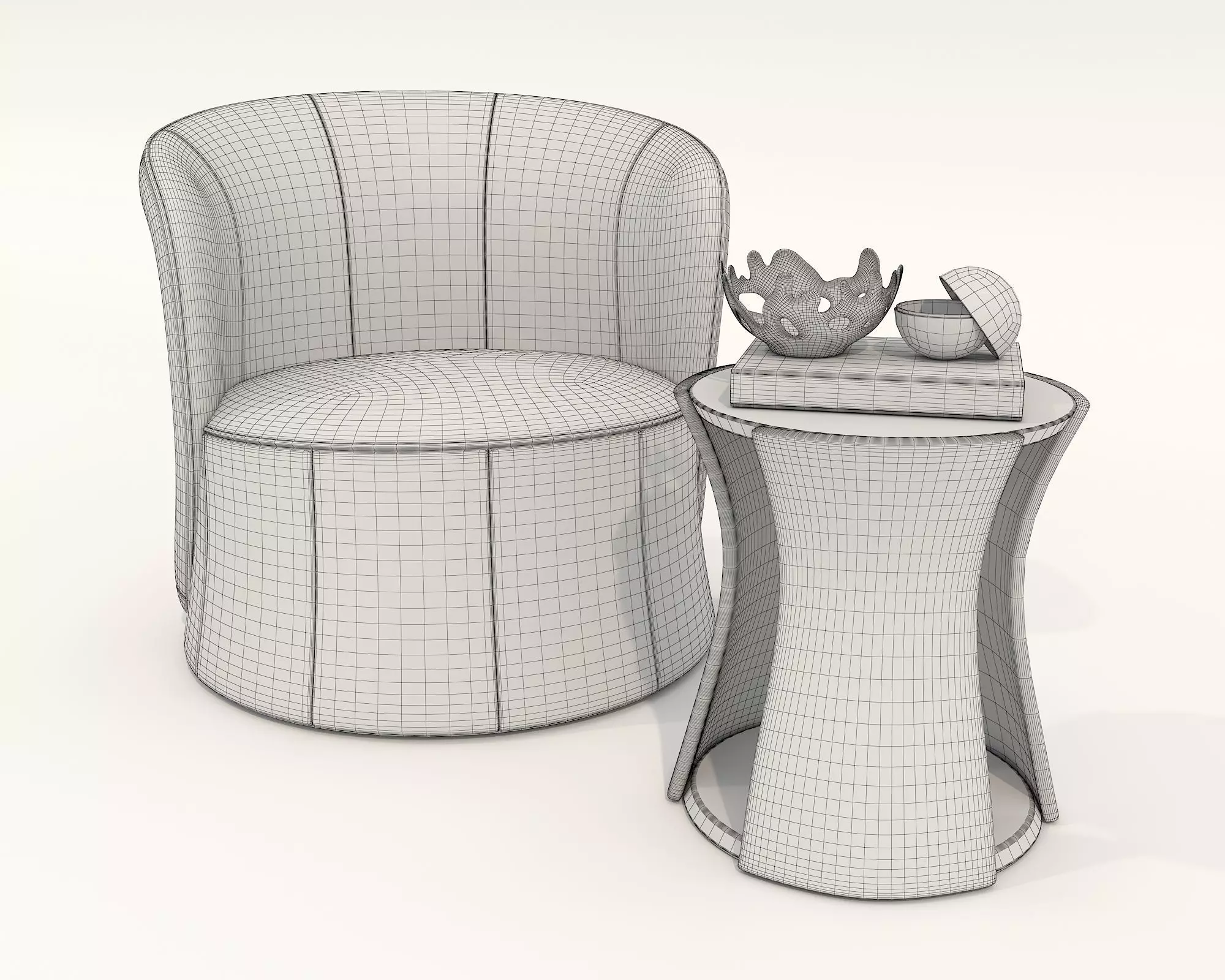 Modern Coffee Table and Armchair Set 74 3D model_10