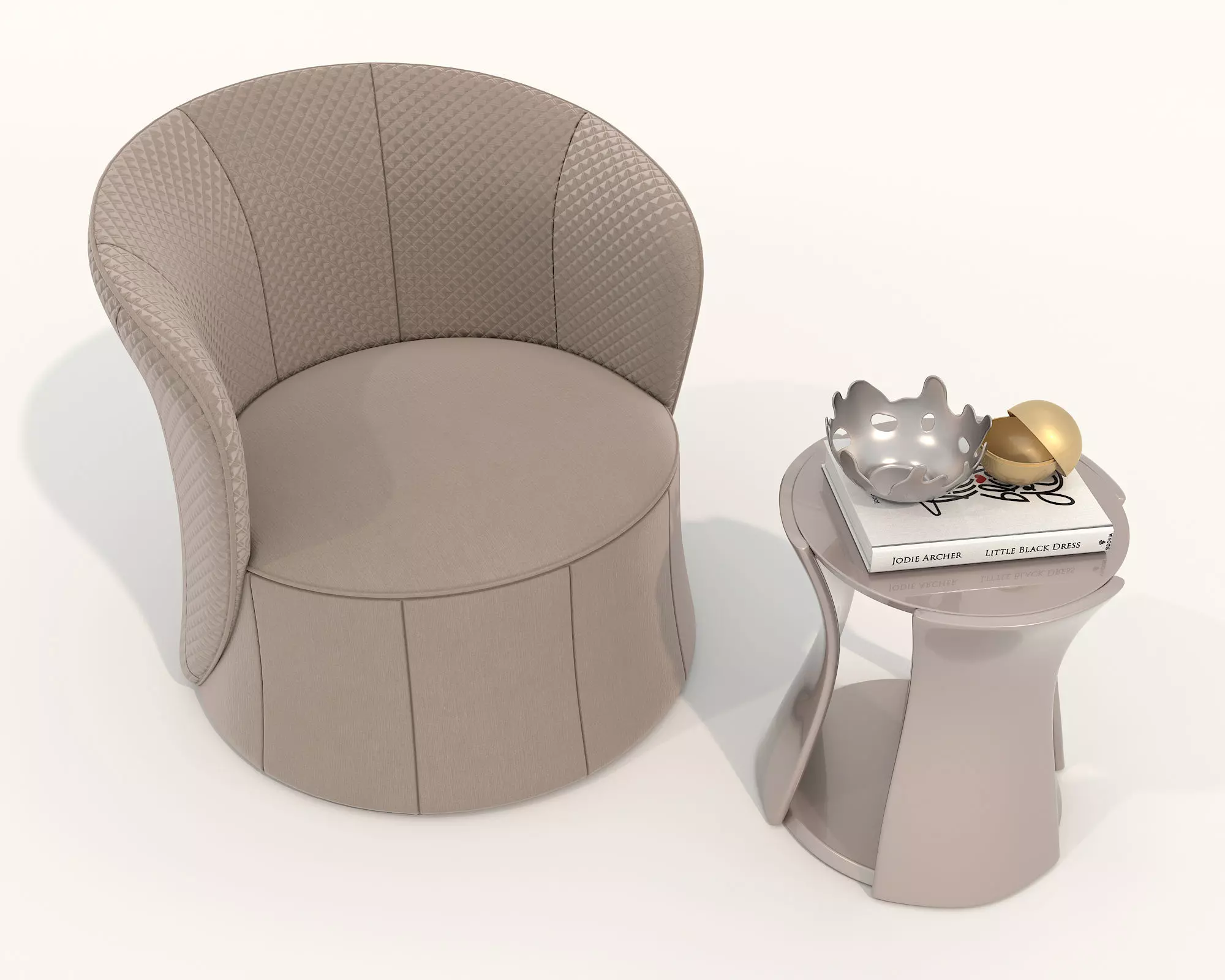 Modern Coffee Table and Armchair Set 74 3D model_3