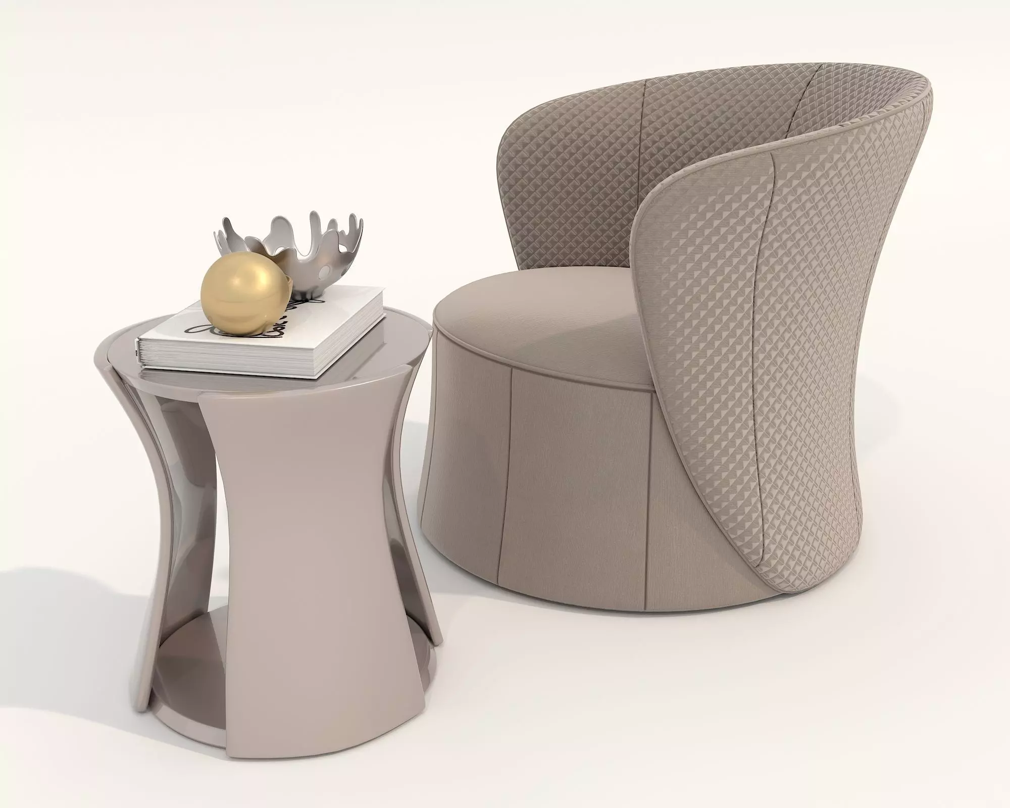 Modern Coffee Table and Armchair Set 74 3D model_5