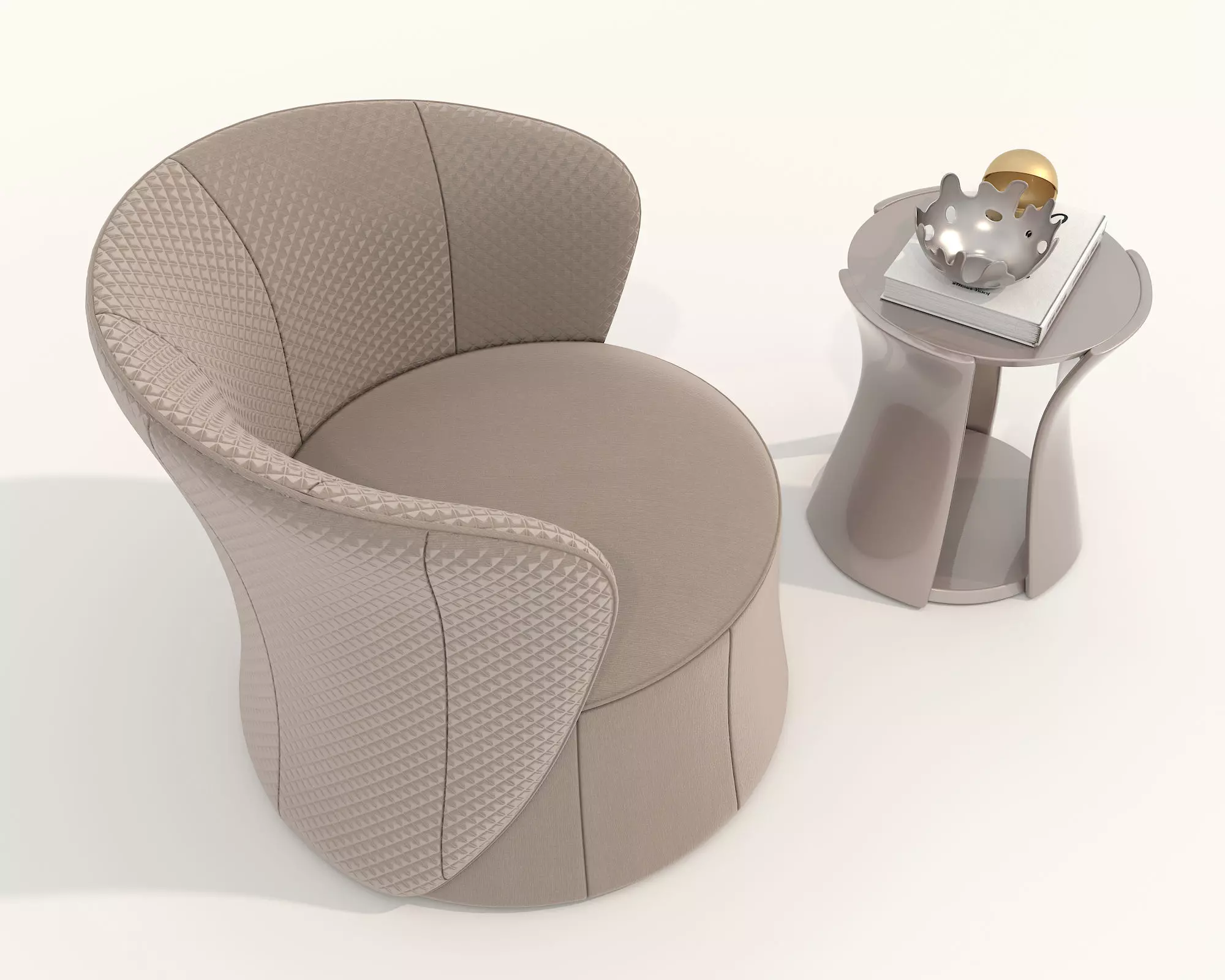 Modern Coffee Table and Armchair Set 74 3D model_1