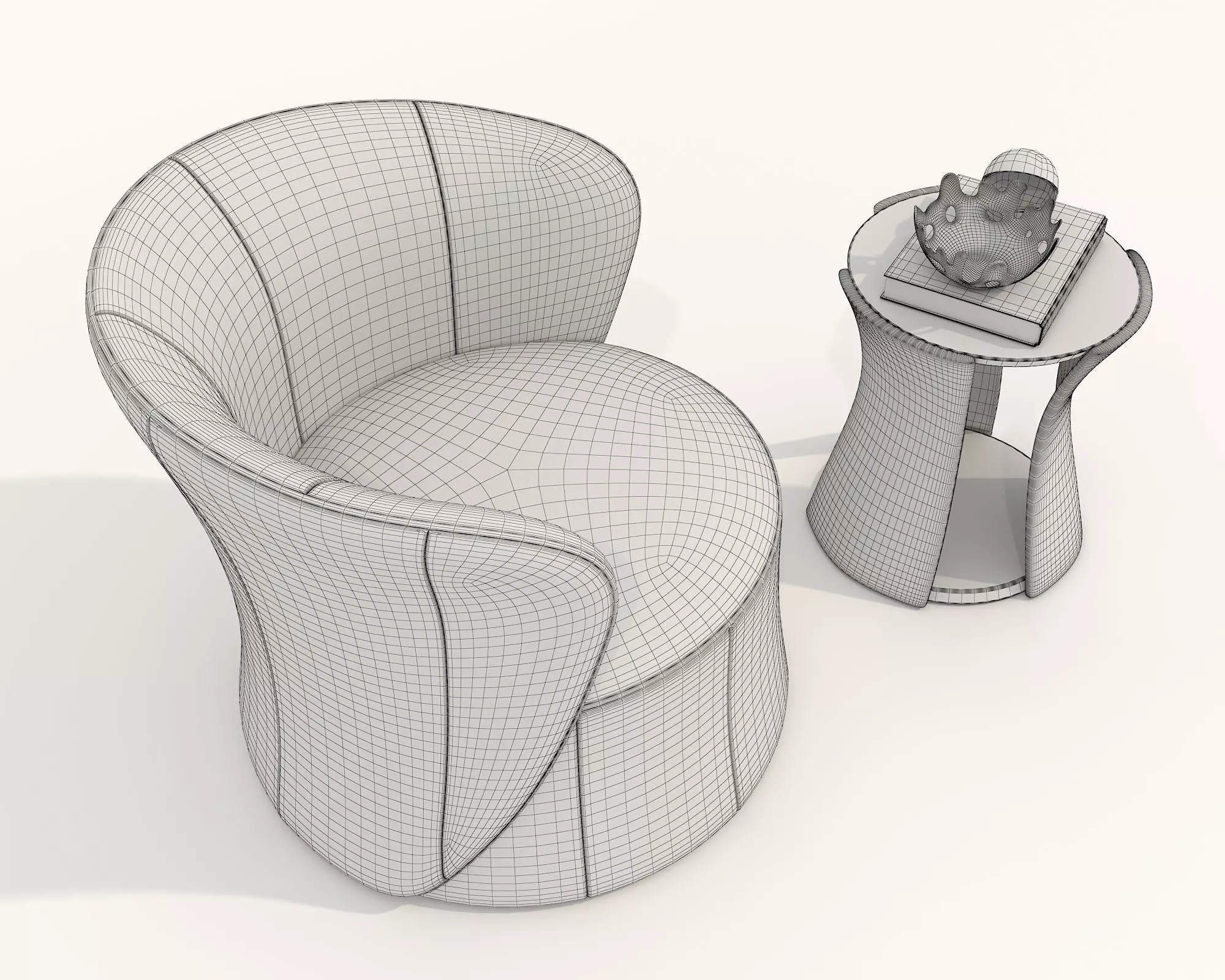 Modern Coffee Table and Armchair Set 74 3D model_9