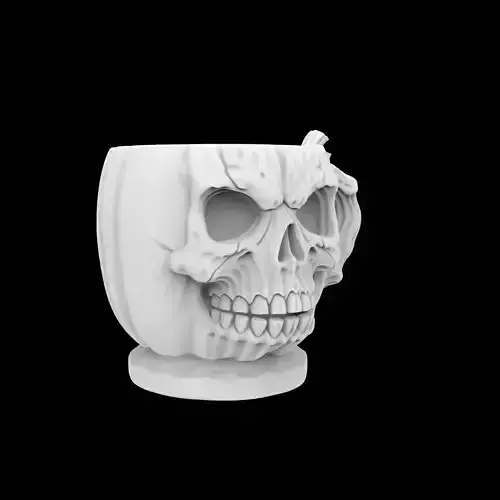 Pumpkin Skull Hybrid Cup 3D Print Model