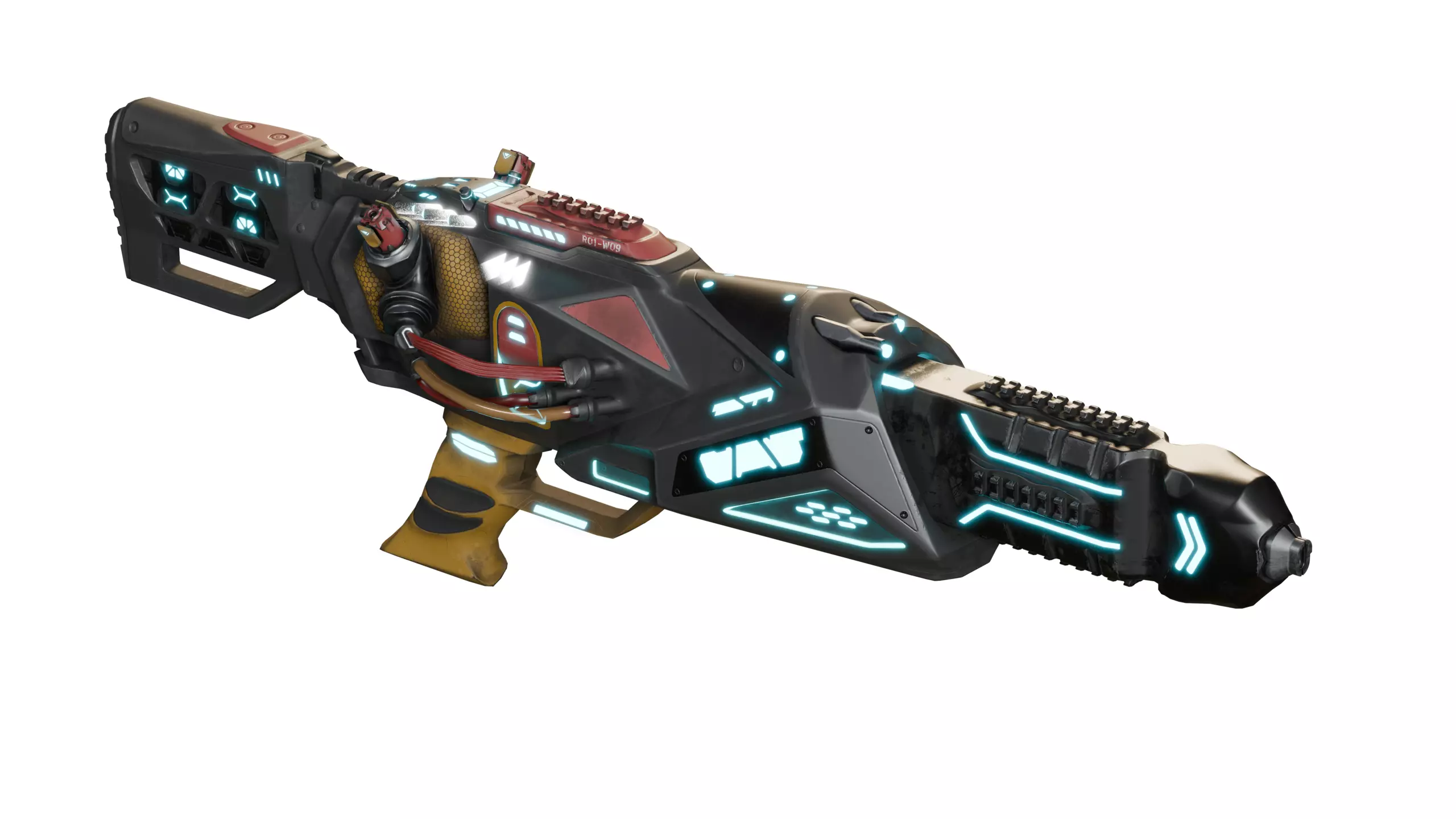 Sci-Fi Neon Weapons - SciFi Rifle 1 3D model_5