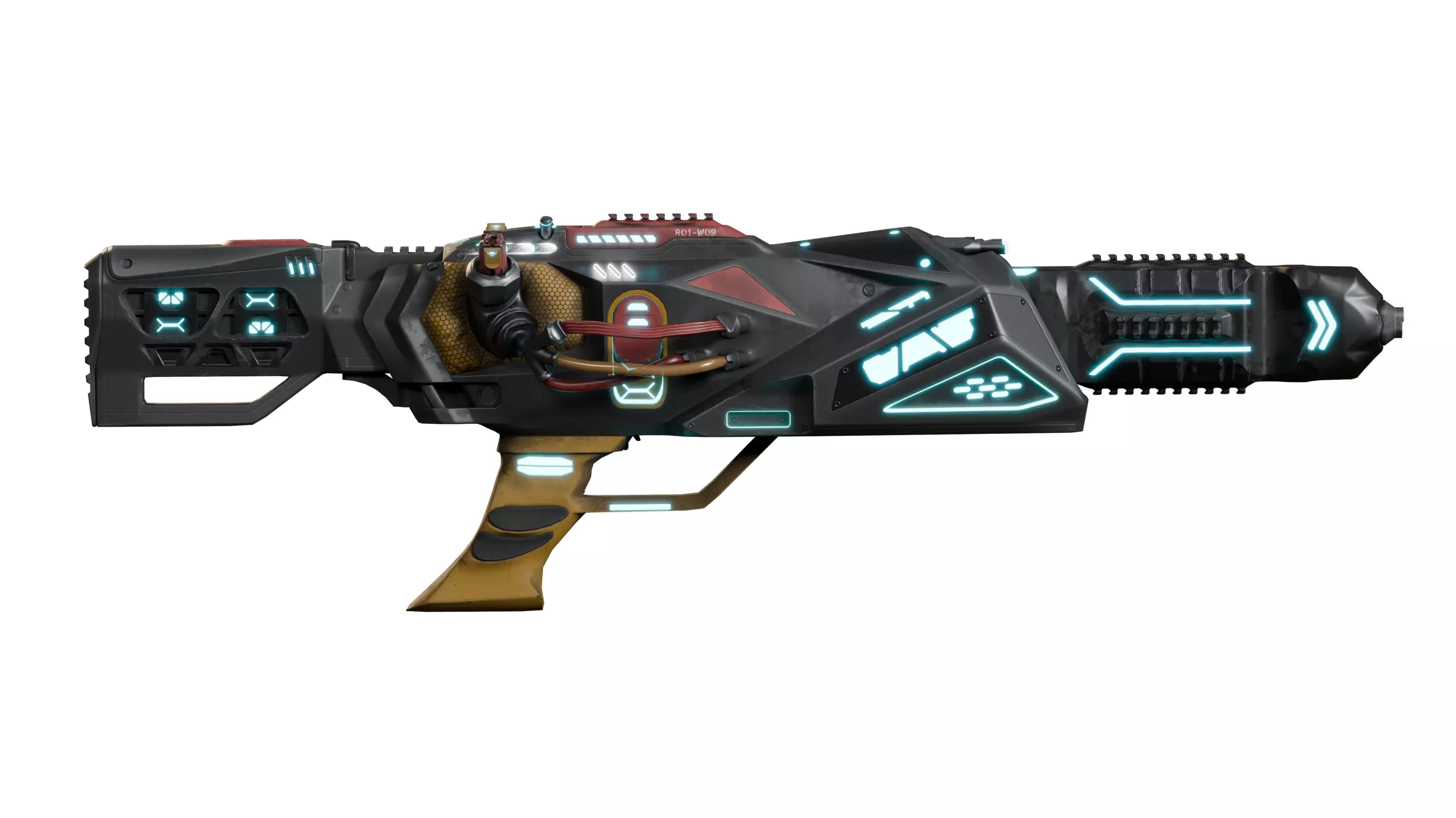 Sci-Fi Neon Weapons - SciFi Rifle 1 3D model_0