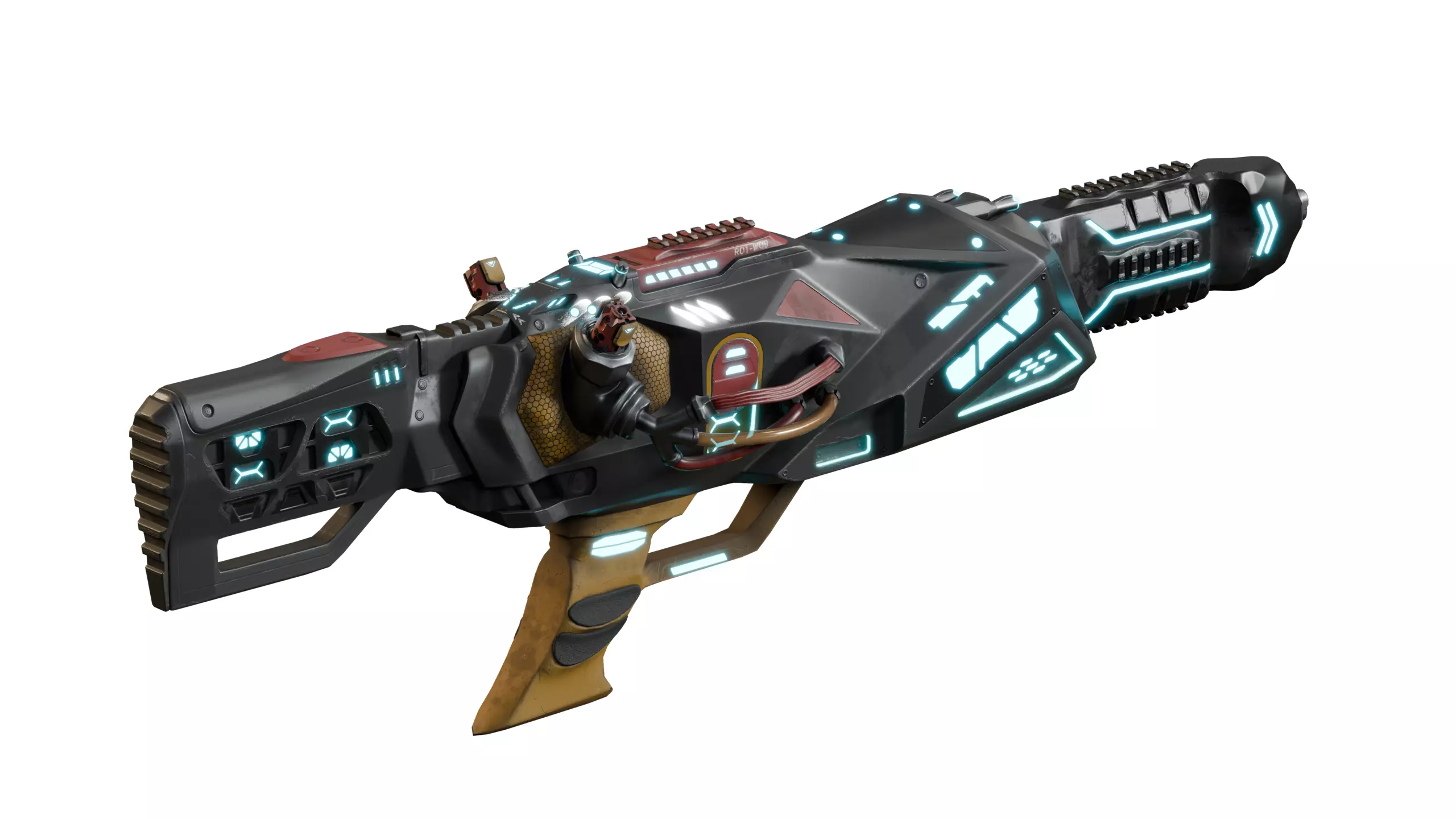 Sci-Fi Neon Weapons - SciFi Rifle 1 3D model_3