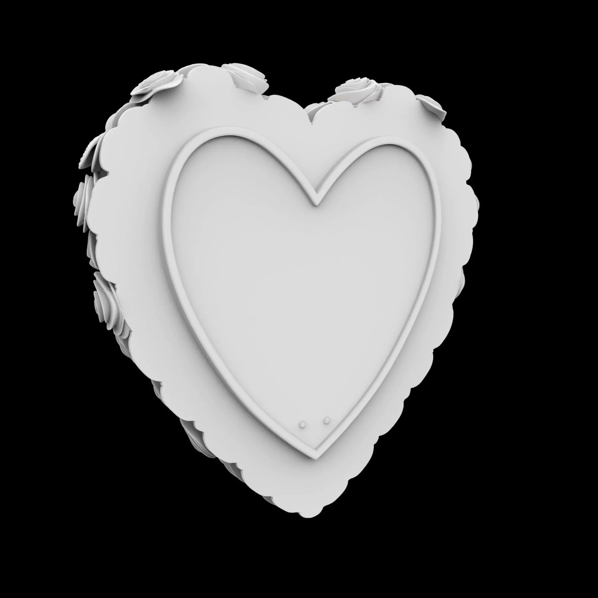 Rose Heart Frame Sculpture 3D Print Model 3D print model_2