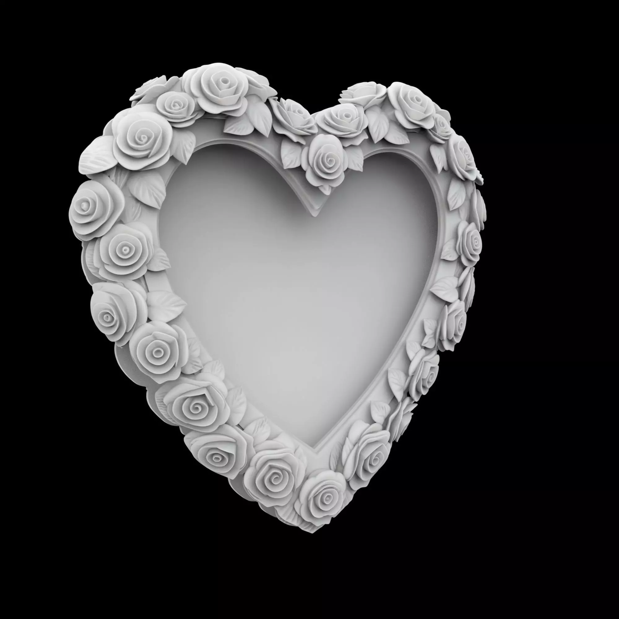 Rose Heart Frame Sculpture 3D Print Model 3D print model_0