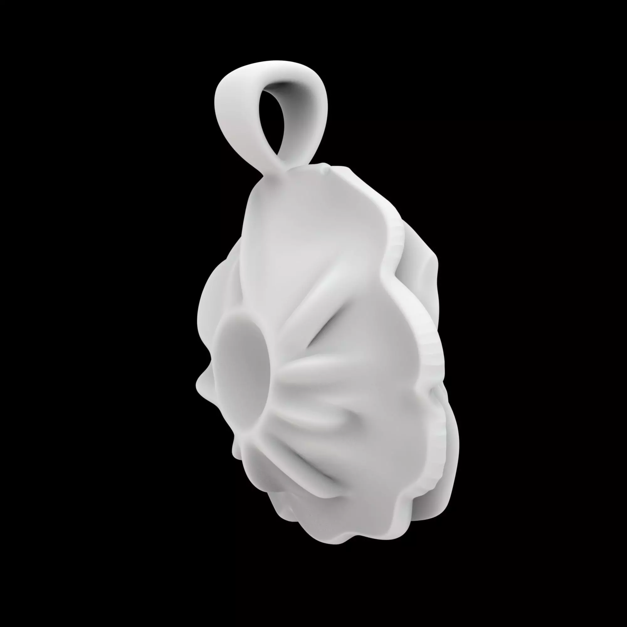 Rose Pendant Flat Back 3D Print Model 3D print model_3