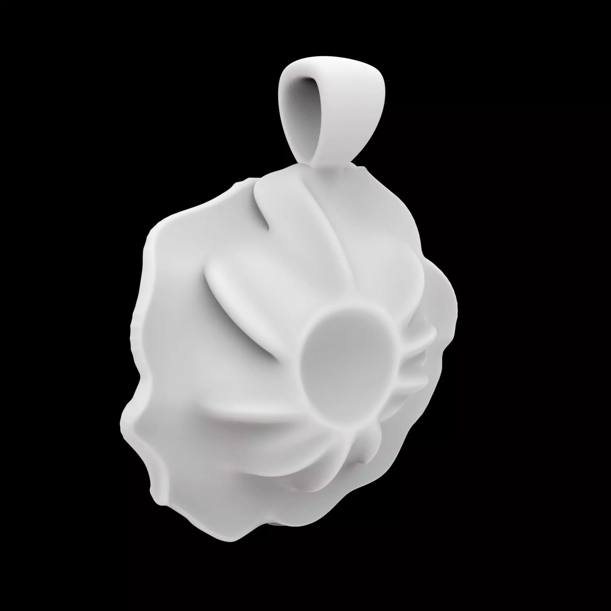 Rose Pendant Flat Back 3D Print Model 3D print model_2